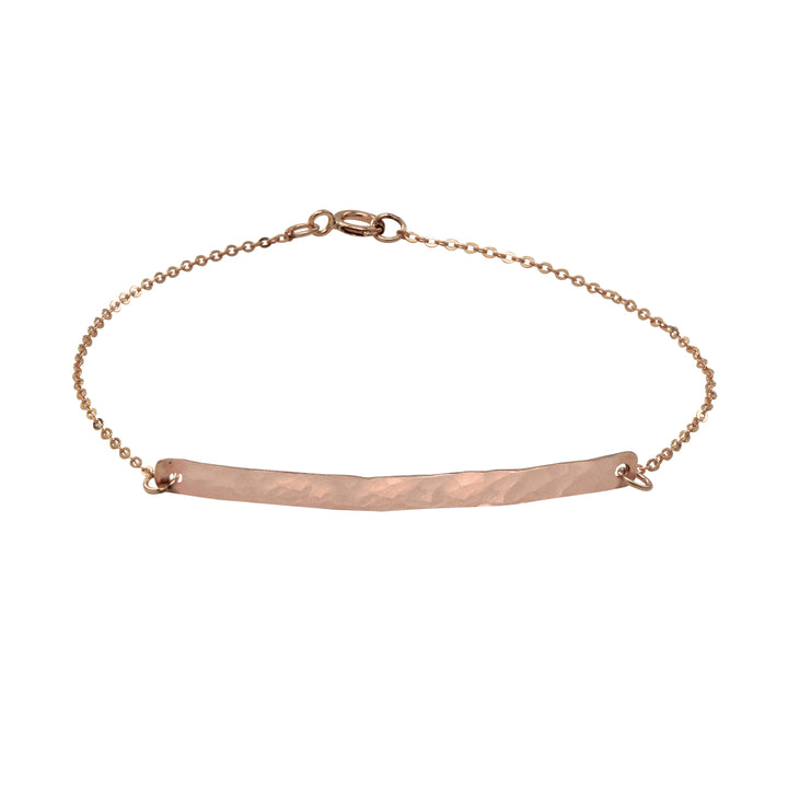 SALE - Long Thin Bar Bracelet - Bracelets - Hammered - Hammered / Rosegold - Azil Boutique