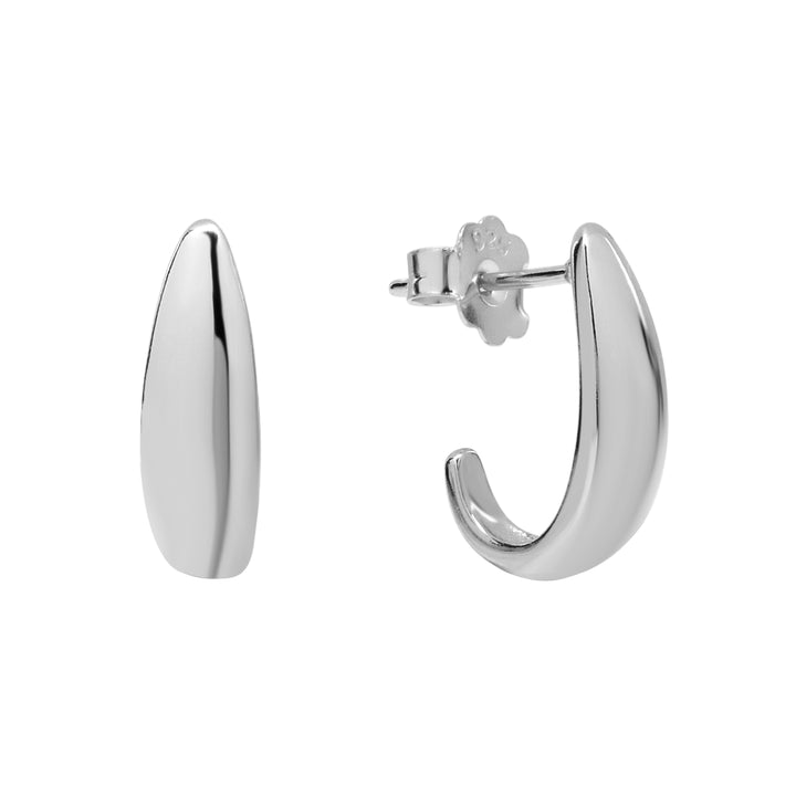 Curved Chunky Studs - Earrings - Silver - Silver - Azil Boutique