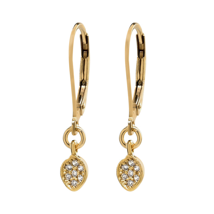 CZ Oval Leverback Earrings - Earrings - Gold - Gold - Azil Boutique
