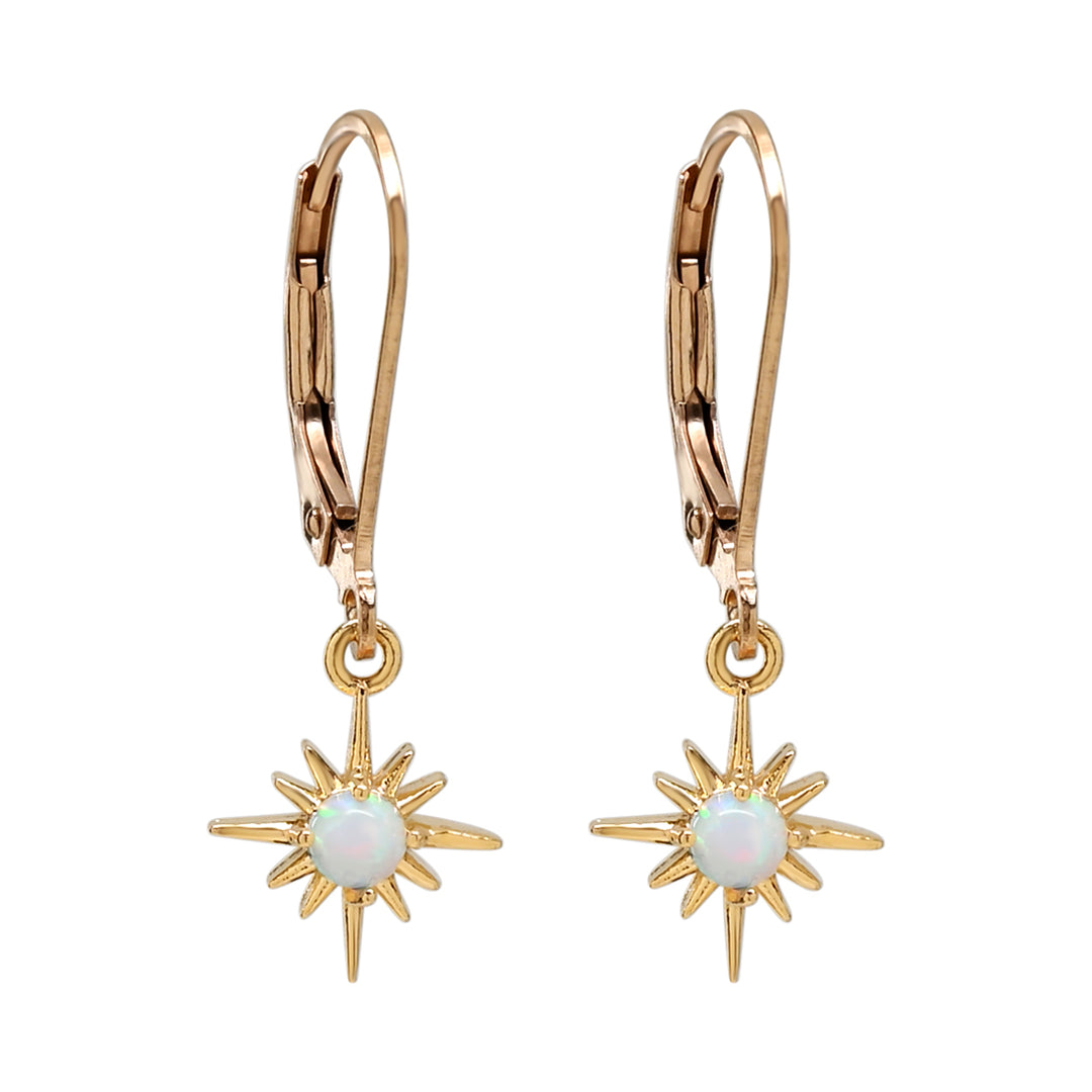 Opal Sun Ray Leverback Earrings - Earrings -  -  - Azil Boutique