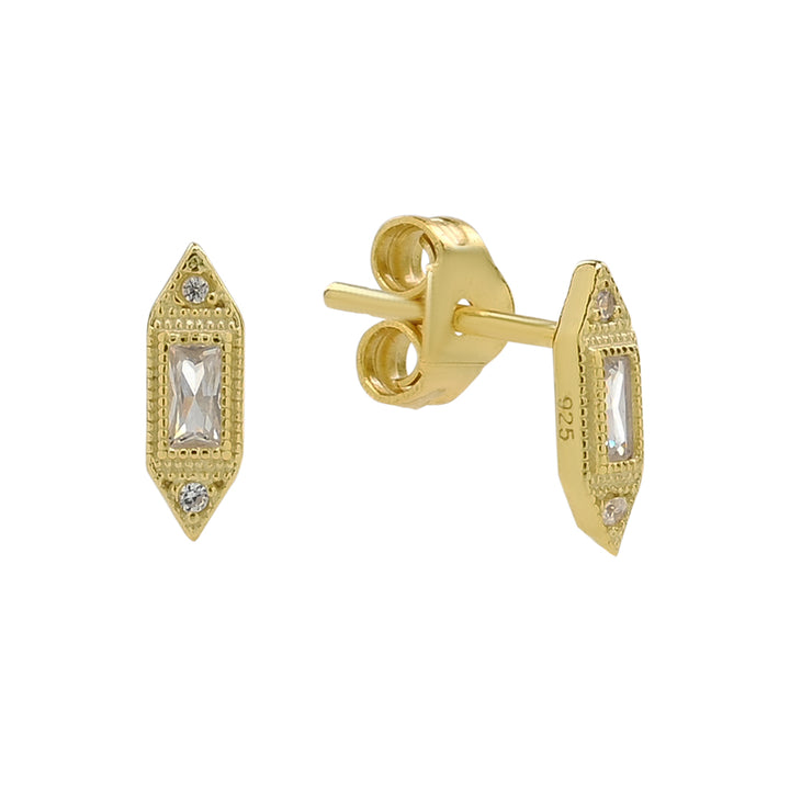 Art Deco CZ Studs - Earrings -  -  - Azil Boutique