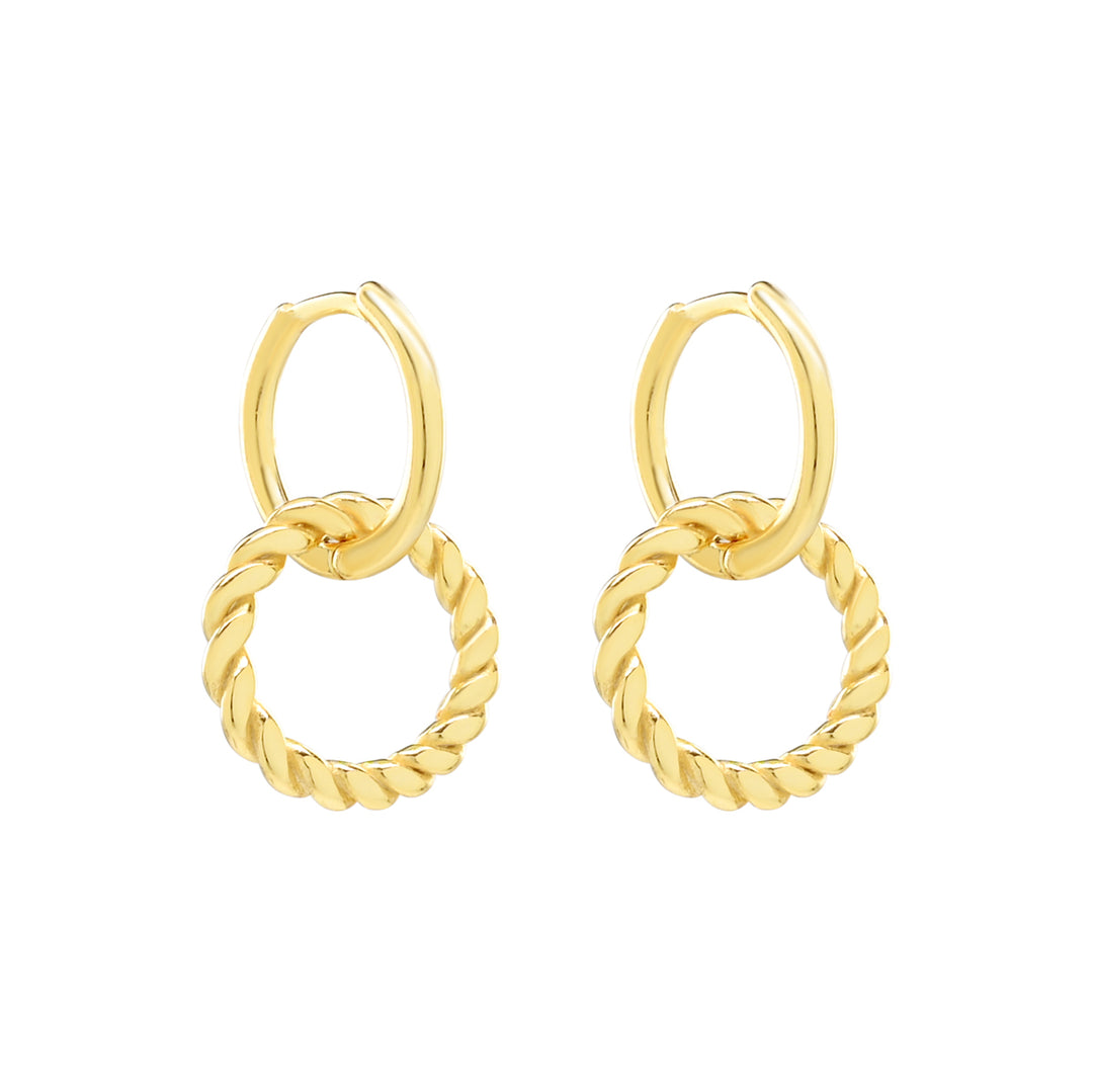 Smooth & Twisted Detachable Huggies - Earrings -  -  - Azil Boutique