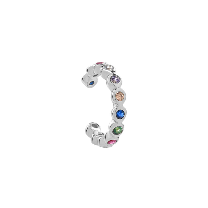 CZ Colorful Ear Cuff - Earrings - Silver - Silver - Azil Boutique
