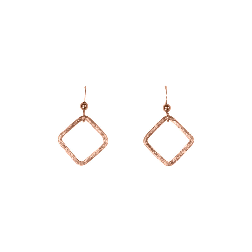 SALE - Open Square Brushed Earrings - Earrings - Rosegold - Rosegold / Medium - Azil Boutique