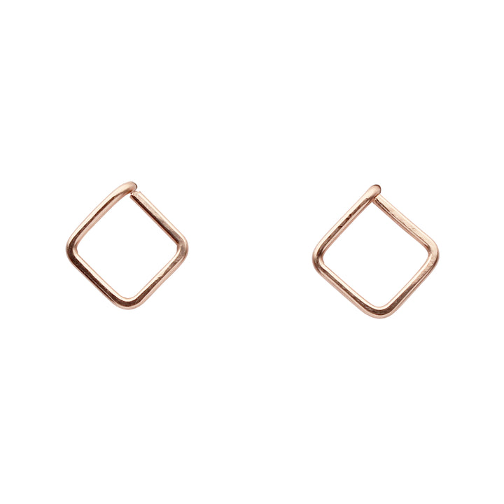 Square Wirewrapped Studs - Earrings -  -  - Azil Boutique