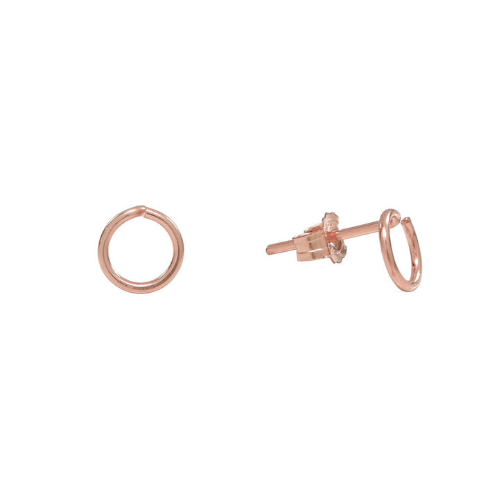 Circle Wirewrapped Studs - Earrings - Rose Gold - Rose Gold - Azil Boutique