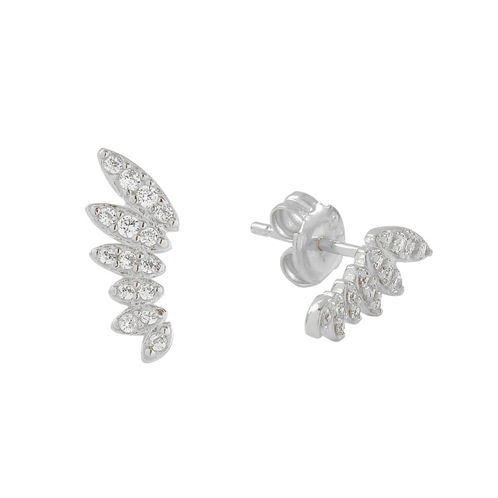 CZ Angel Wing Studs - Earrings - Silver - Silver - Azil Boutique