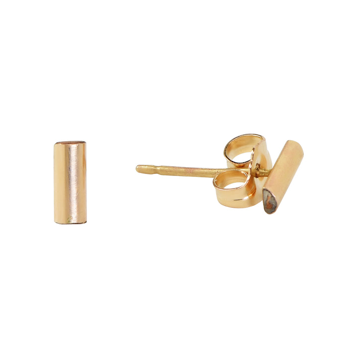 Rounded Bar Studs - Earrings - Gold - Gold - Azil Boutique