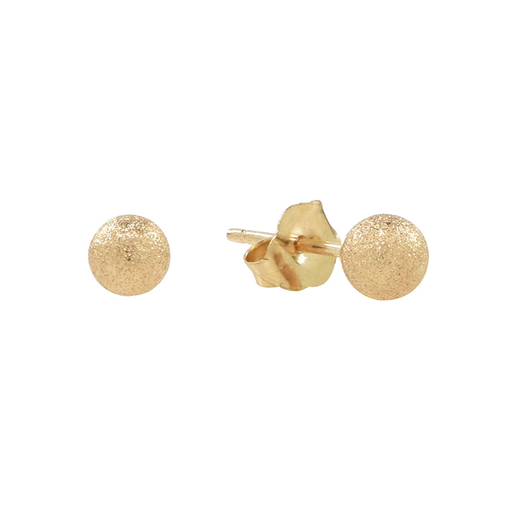 14k Solid Gold Stardust Studs - Earrings - Yellow Gold - Yellow Gold / 4mm - Azil Boutique