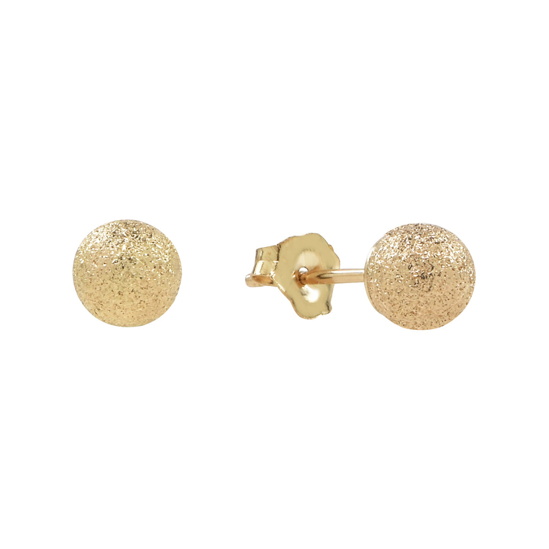 14k Solid Gold Stardust Studs - Earrings - Yellow Gold - Yellow Gold / 5mm - Azil Boutique