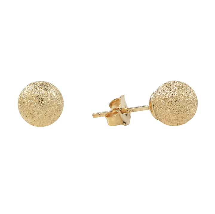 14k Solid Gold Stardust Studs - Earrings - Yellow Gold - Yellow Gold / 6mm - Azil Boutique