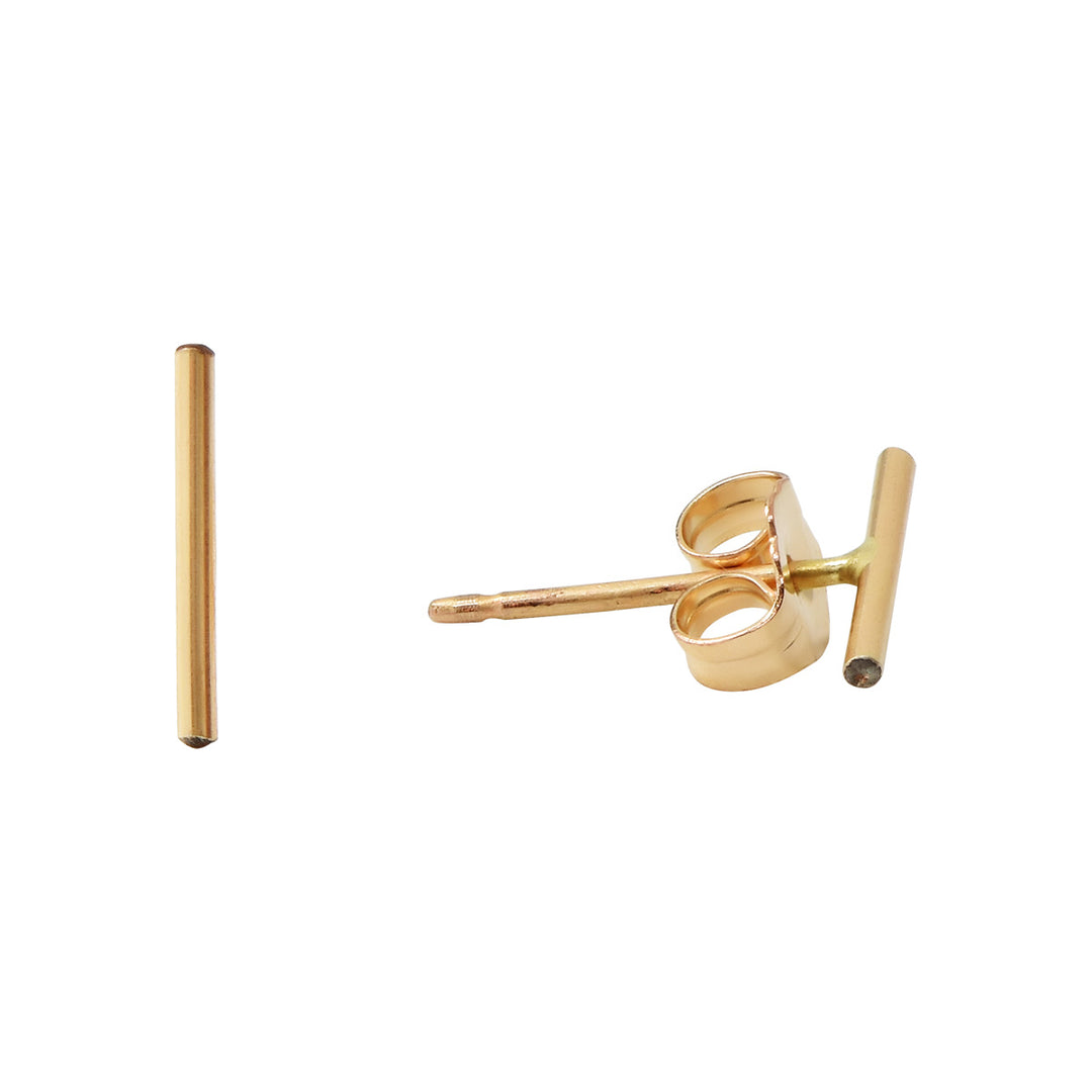 Thin Bar Studs - Earrings - Gold - Gold / 10mm - Azil Boutique