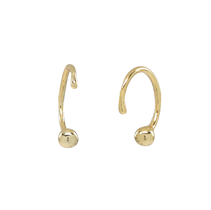 Ball Open Huggies - Earrings - Gold - Gold - Azil Boutique