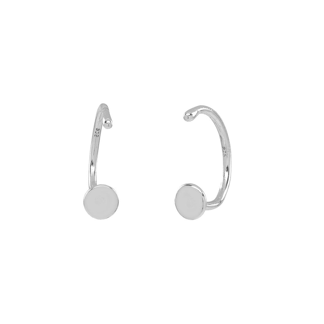 Circle Open Huggies - Earrings - Silver - Silver - Azil Boutique