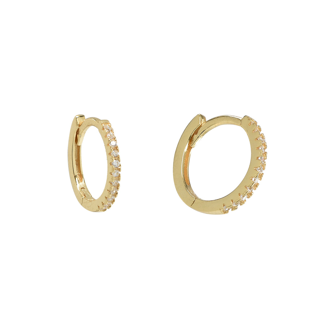 Classic CZ Huggies - Earrings - Medium - Medium / Gold - Azil Boutique