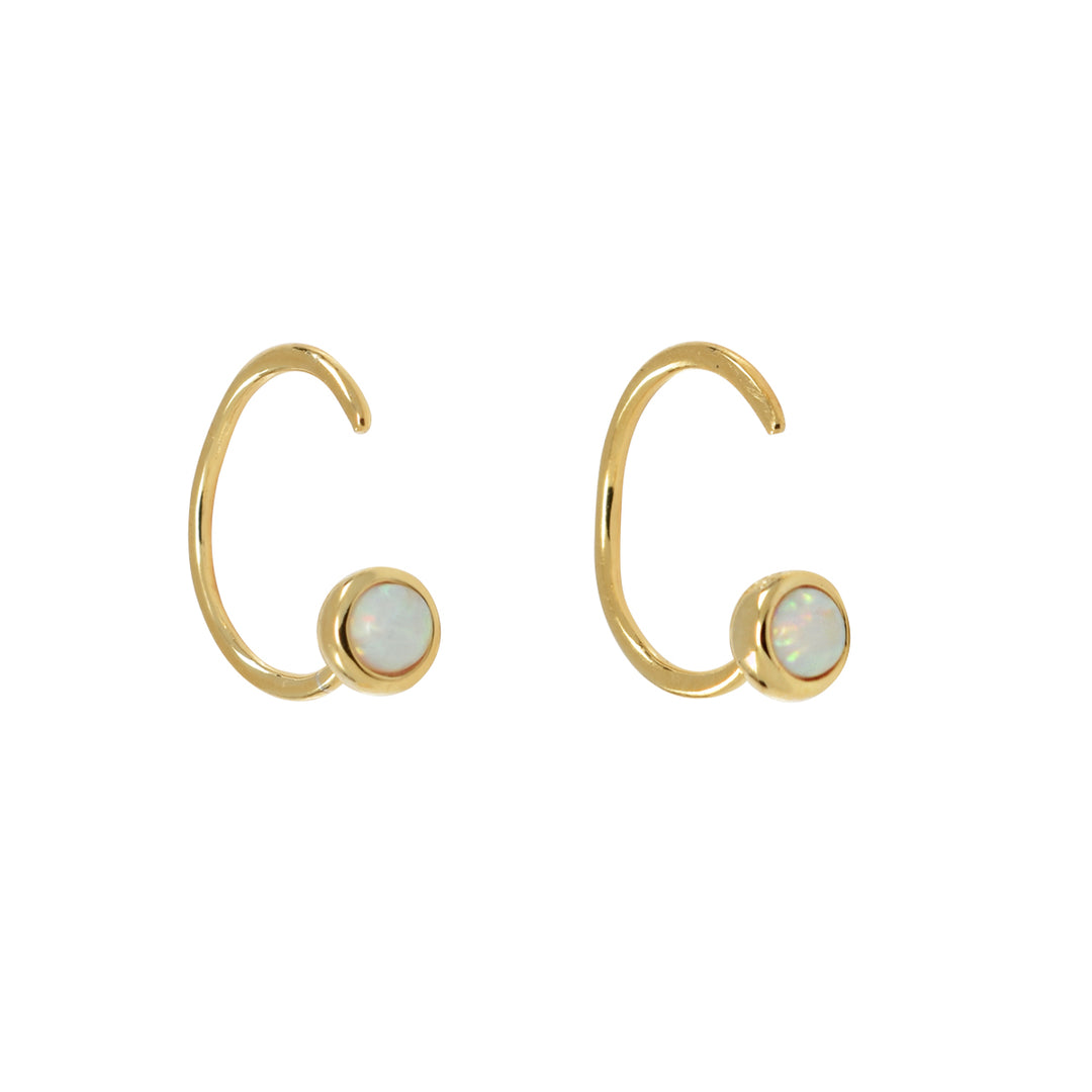 Opal Open Huggies - Earrings - Gold - Gold - Azil Boutique
