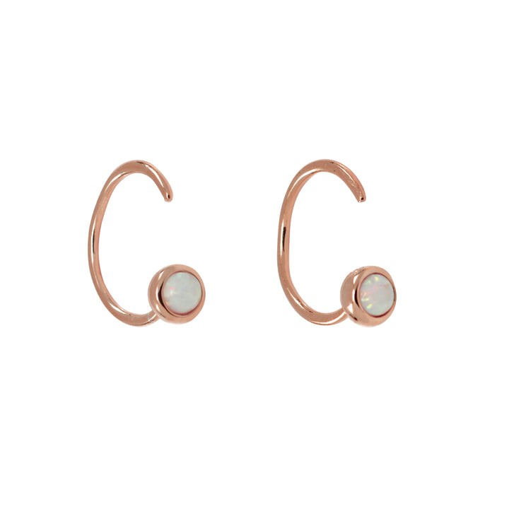 Opal Open Huggies - Earrings - Rose Gold - Rose Gold - Azil Boutique