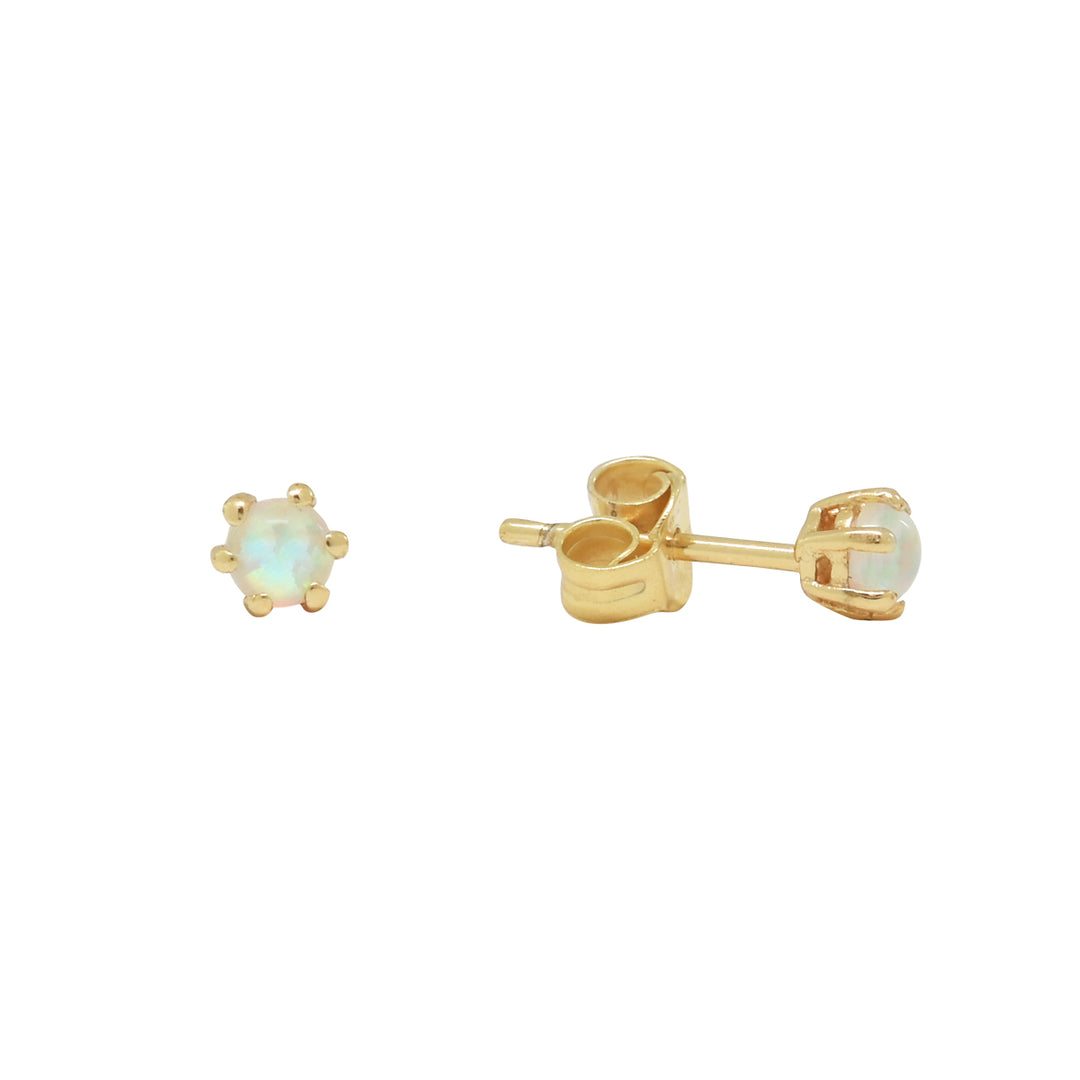 Opal Prong Studs - Earrings - Gold - Gold - Azil Boutique
