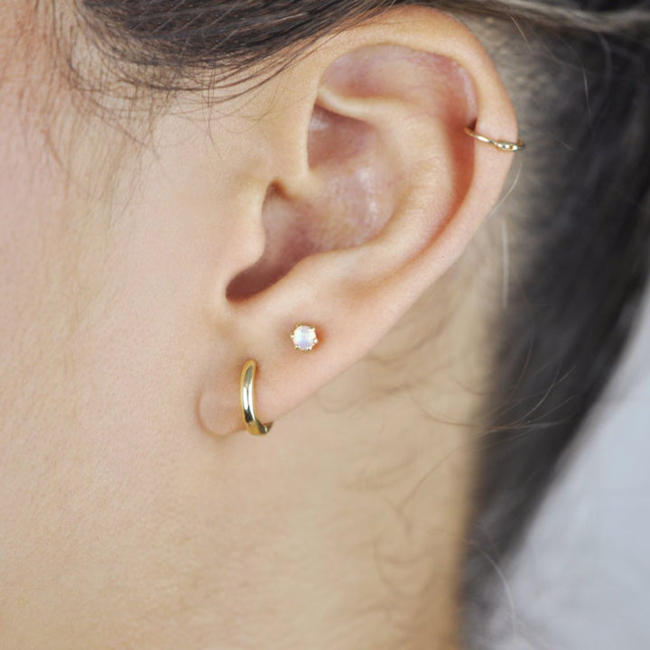 Opal Prong Studs - Earrings -  -  - Azil Boutique
