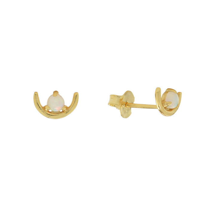 SALE - Opal Arc Studs - Earrings - Gold - Gold - Azil Boutique