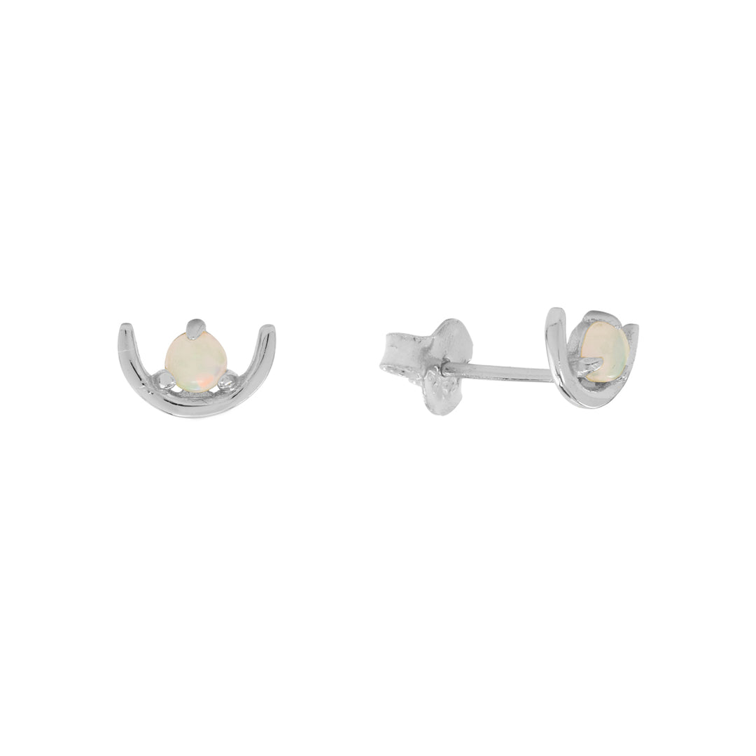 SALE - Opal Arc Studs - Earrings - Silver - Silver - Azil Boutique