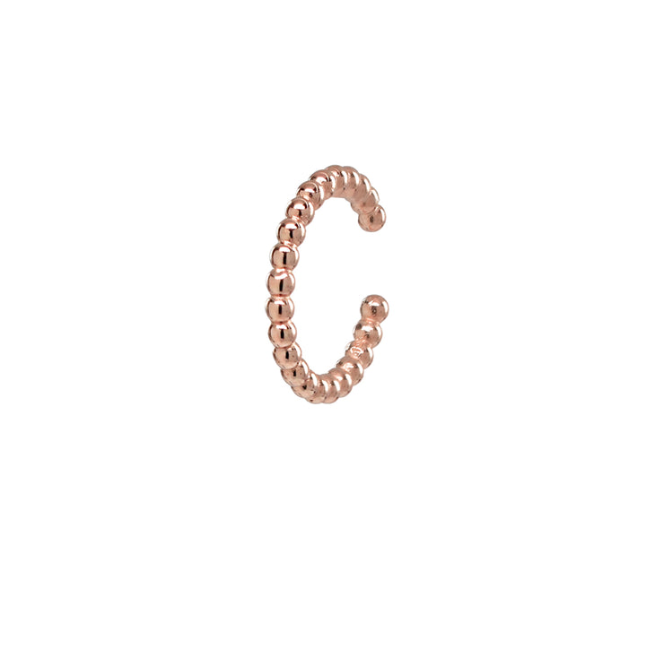 10k Solid Gold Beaded Middle Ear Cuff - Earrings - Rose Gold - Rose Gold - Azil Boutique