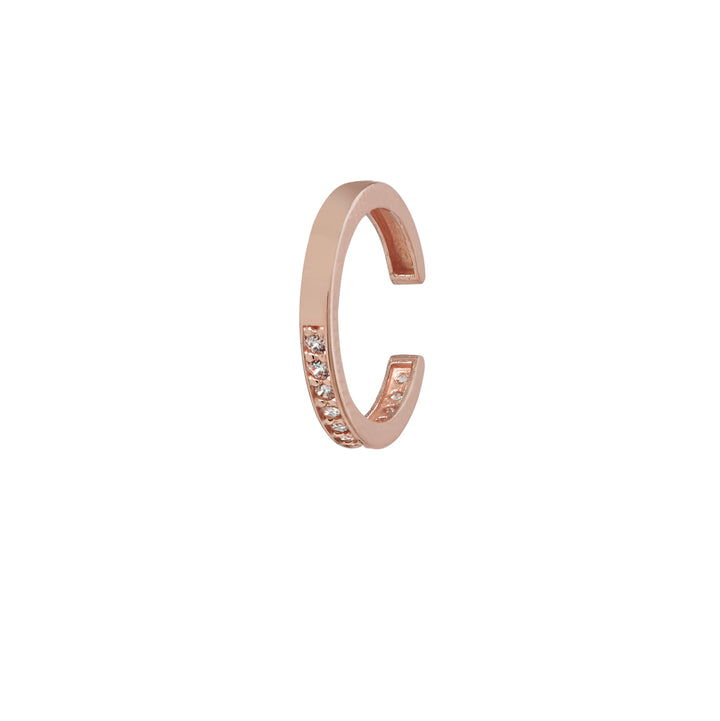 10k Solid Gold CZ Channel Middle Ear Cuff - Earrings - Rose Gold - Rose Gold - Azil Boutique
