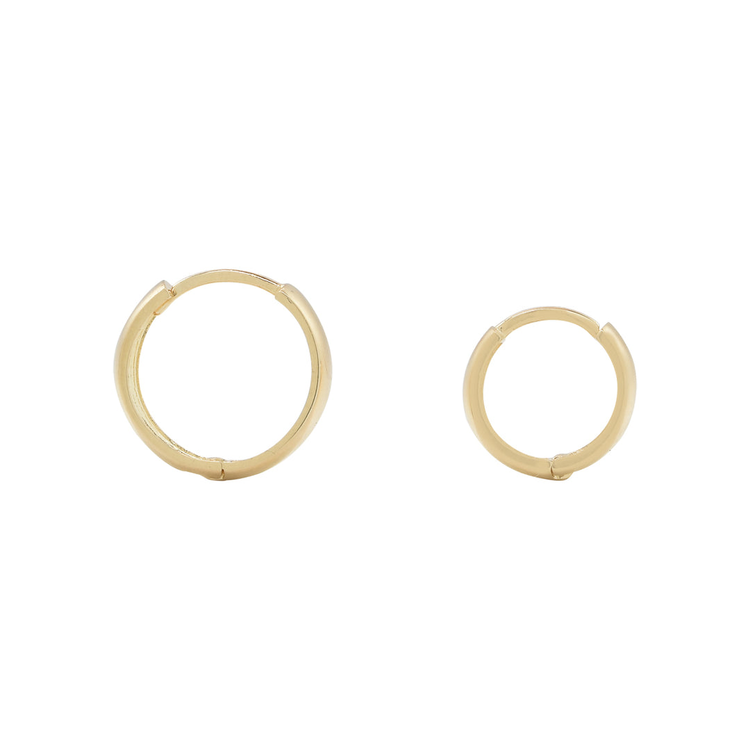 10k Solid Gold Thick Huggies - Earrings -  -  - Azil Boutique