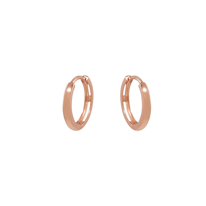 14k Solid Gold Huggies - Earrings - Rose Gold - Rose Gold / 11mm - Azil Boutique