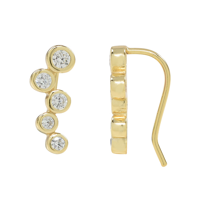 CZ Mini Ear Crawler - Earrings - Gold - Gold / Left - Azil Boutique