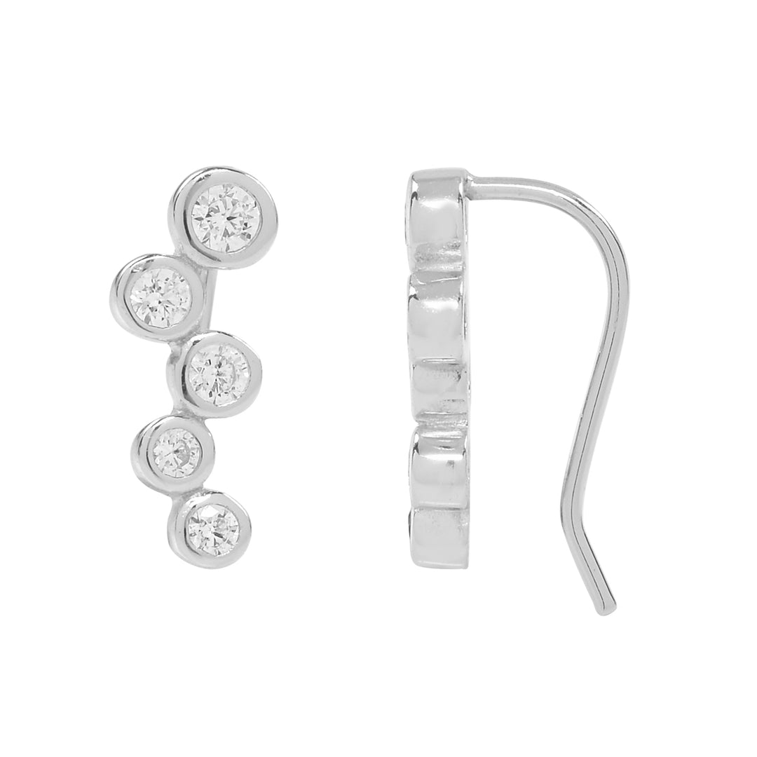 CZ Mini Ear Crawler - Earrings - Silver - Silver / Left - Azil Boutique