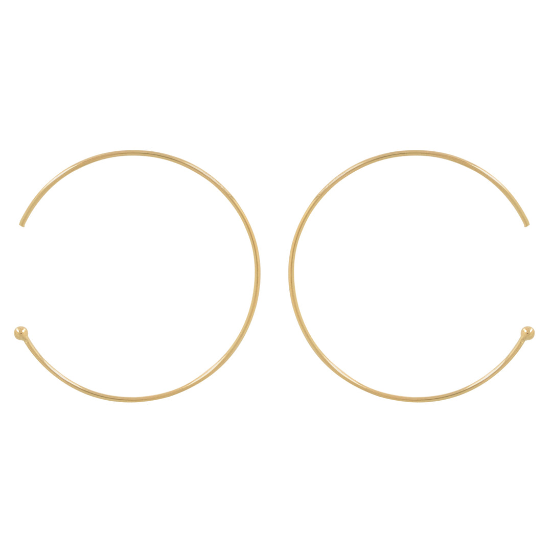 SALE - Endless Ball End Hoops - Earrings - Gold - Gold / 26mm - Azil Boutique