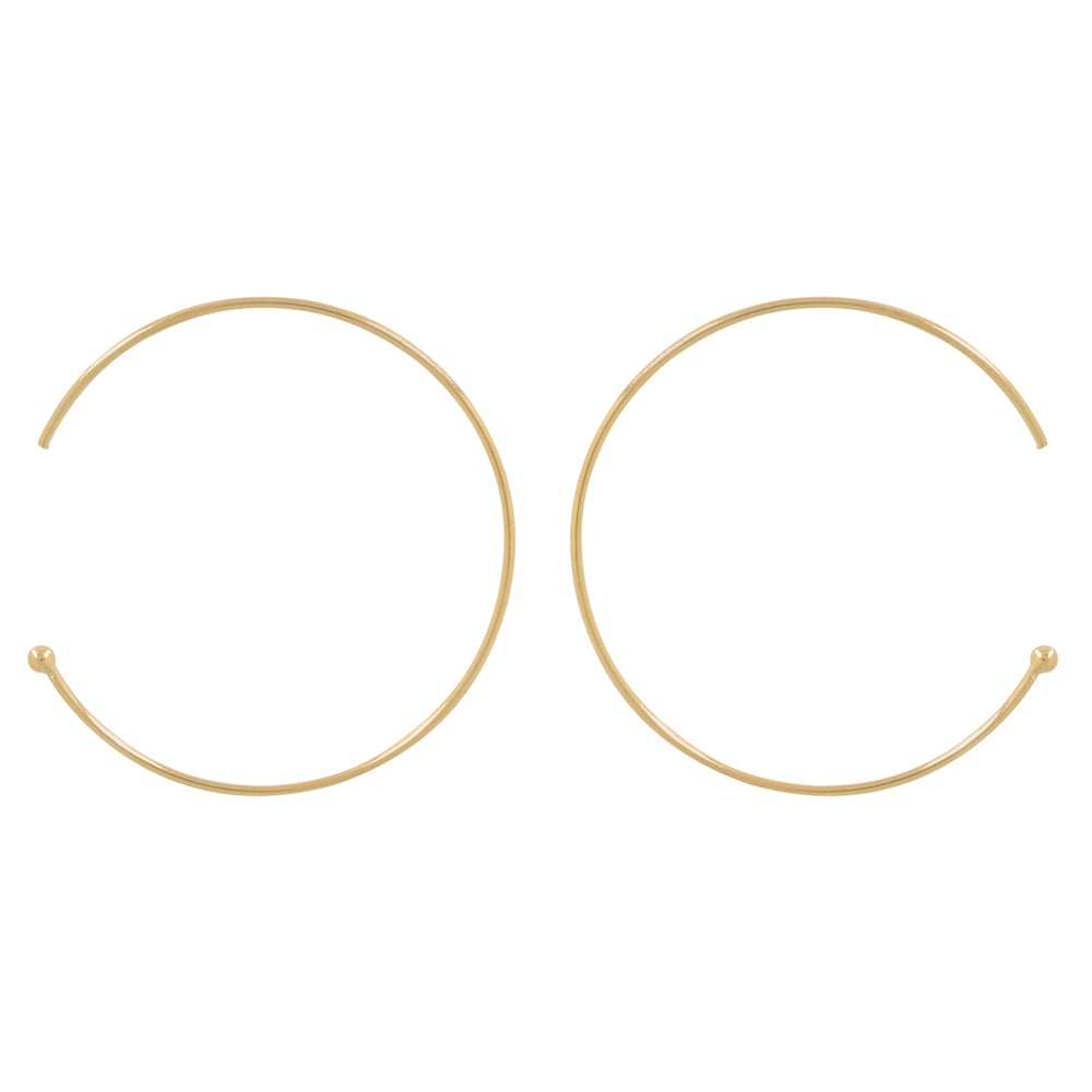 Endless Ball End Hoops - Earrings - Gold - Gold / 26mm - Azil Boutique