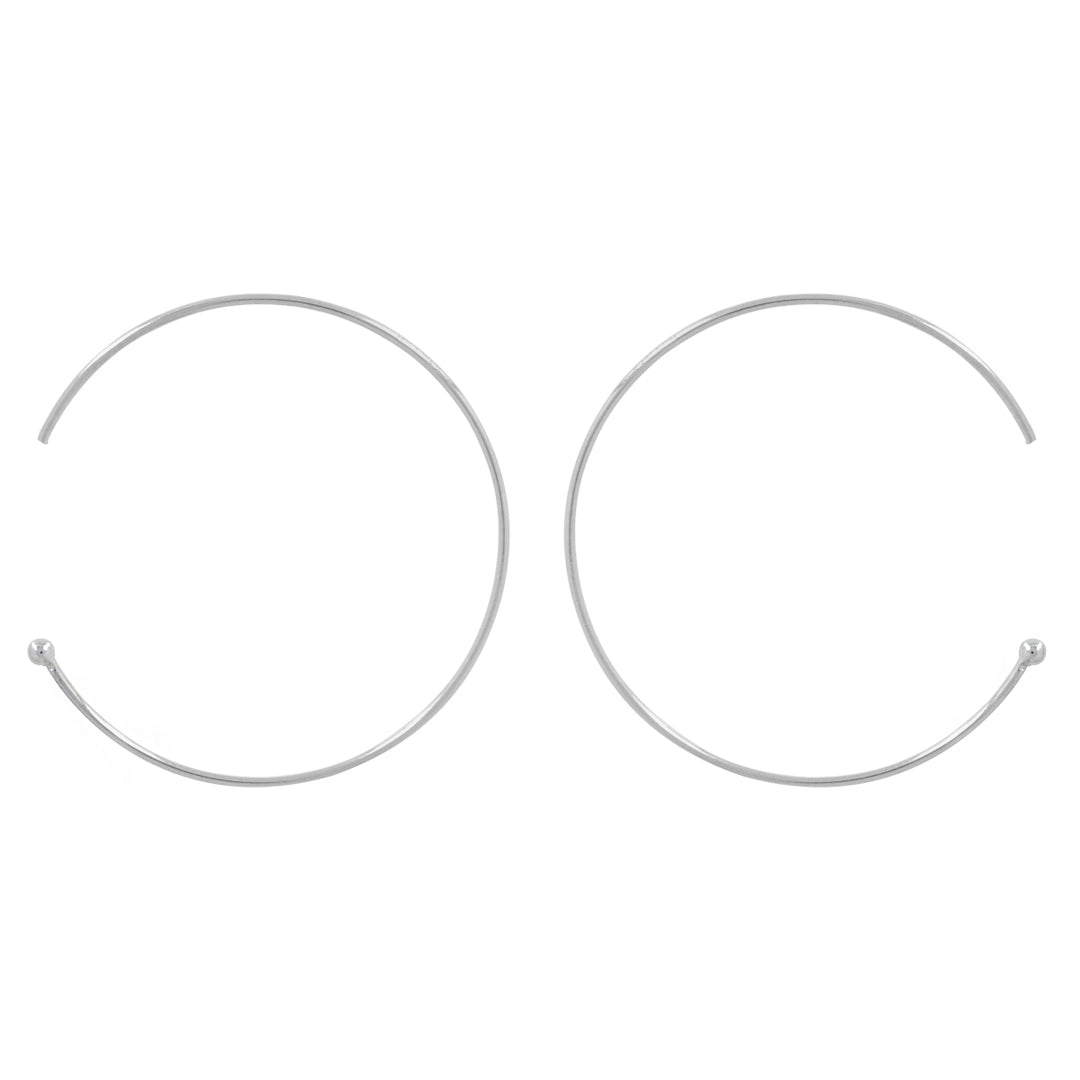 SALE - Endless Ball End Hoops - Earrings - Silver - Silver / 26mm - Azil Boutique