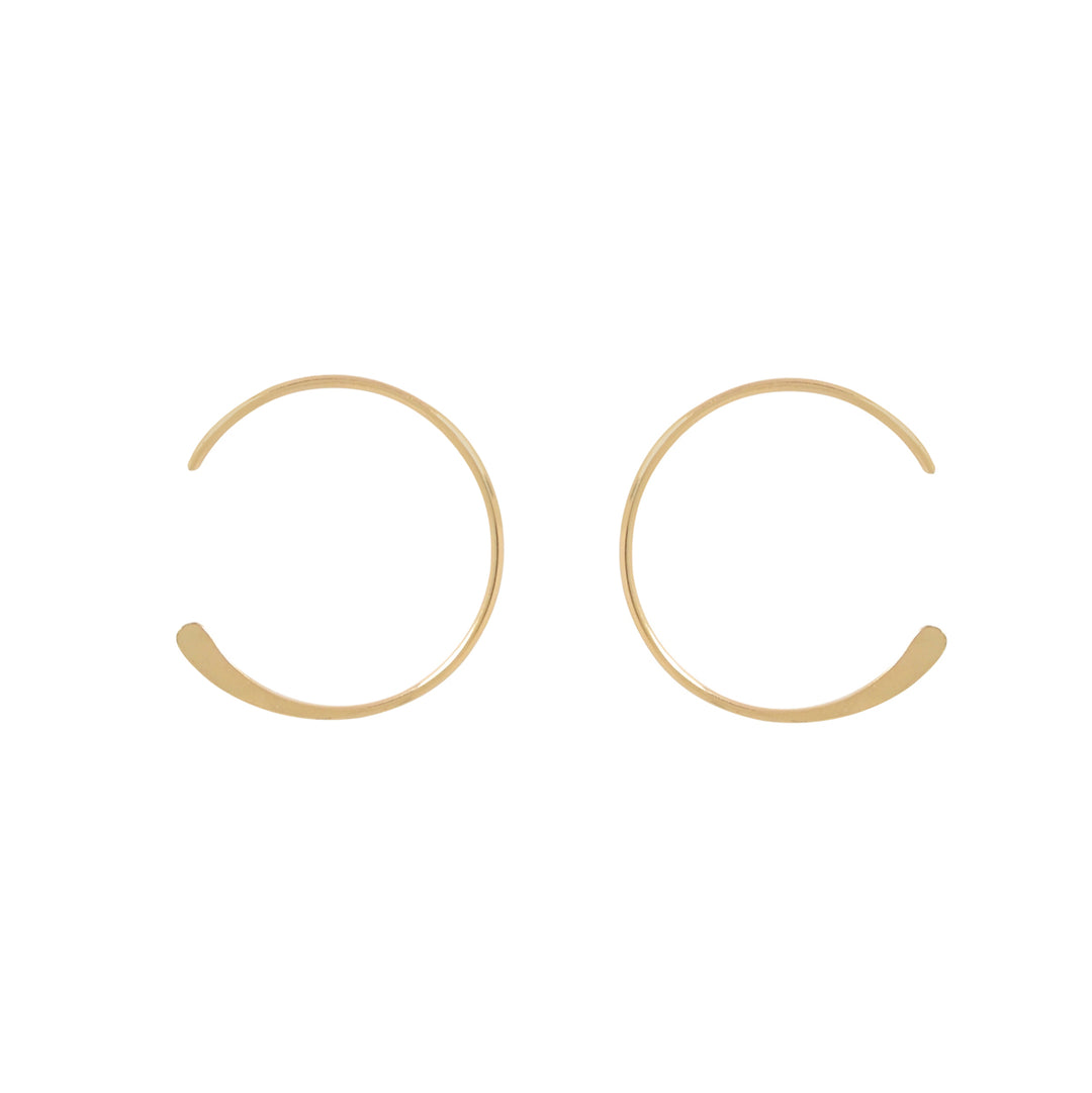 SALE - Endless Hammered End Hoops - Earrings - Gold - Gold / 18mm - Azil Boutique