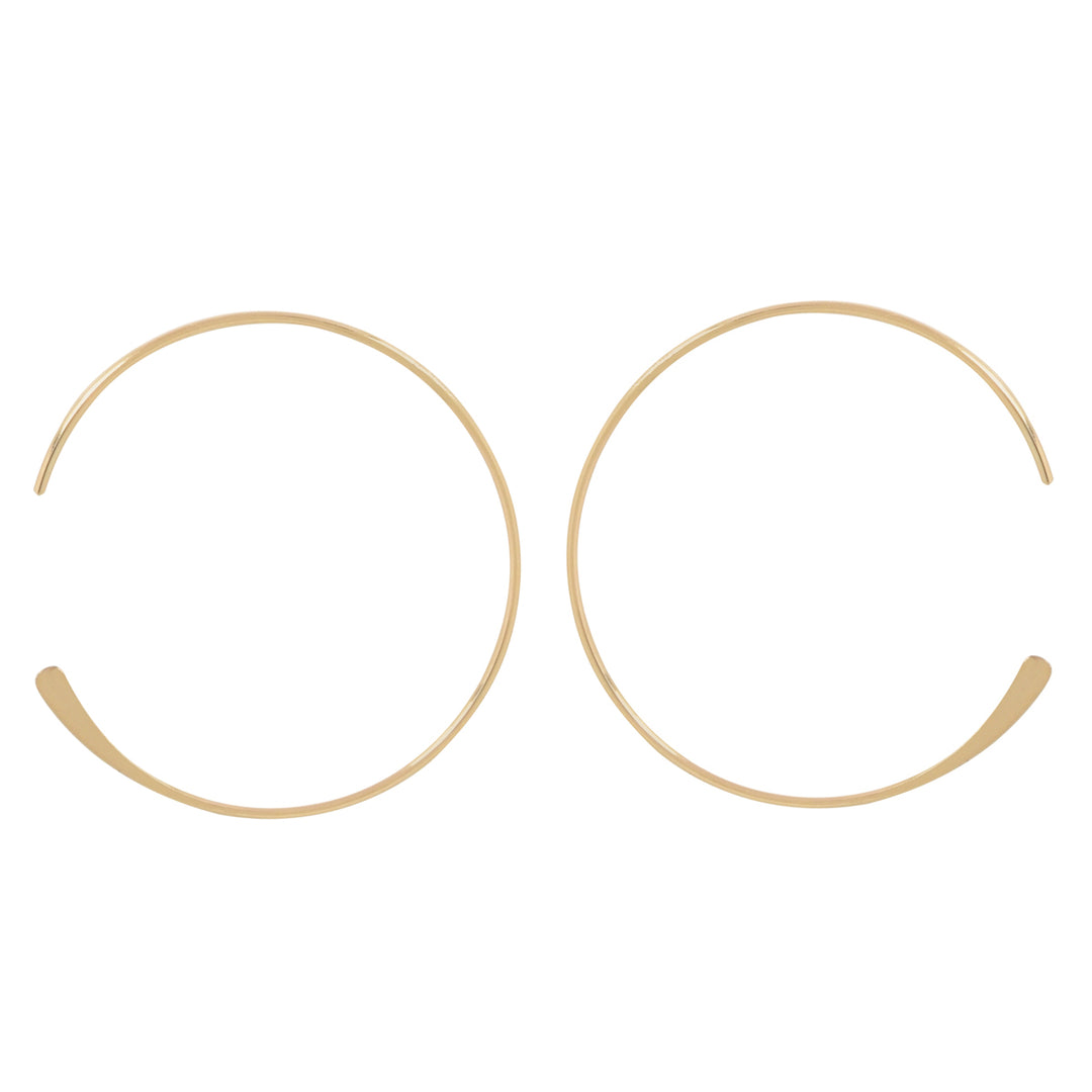 SALE - Endless Hammered End Hoops - Earrings - Gold - Gold / 26mm - Azil Boutique