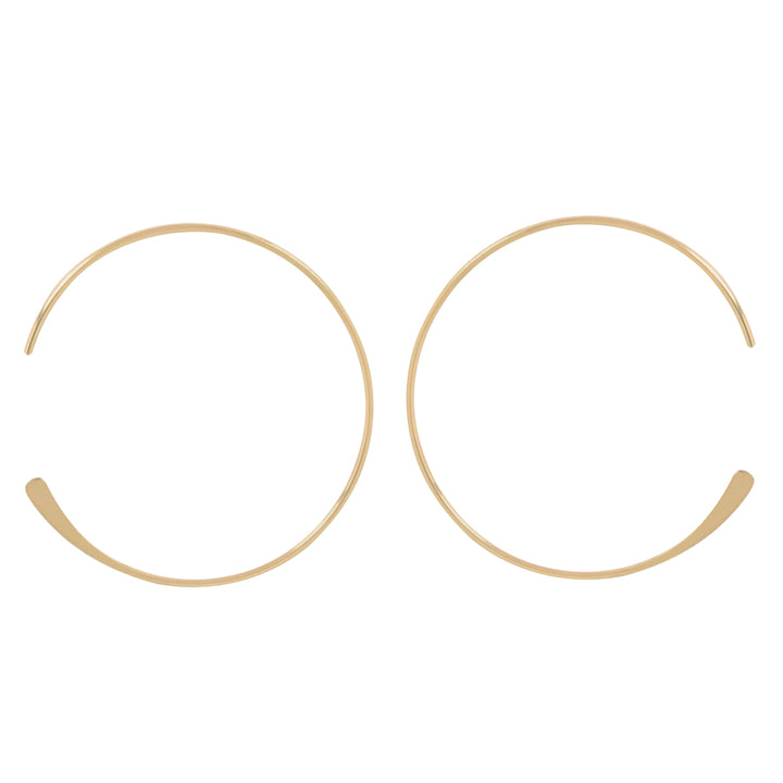 SALE - Endless Hammered End Hoops - Earrings - Gold - Gold / 26mm - Azil Boutique