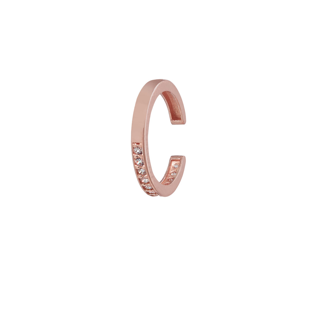 CZ Channel Middle Ear Cuff - Earrings - Rose Gold - Rose Gold - Azil Boutique