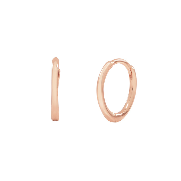 Thin Ear Huggies - Earrings - Rose Gold - Rose Gold / 11mm - Azil Boutique