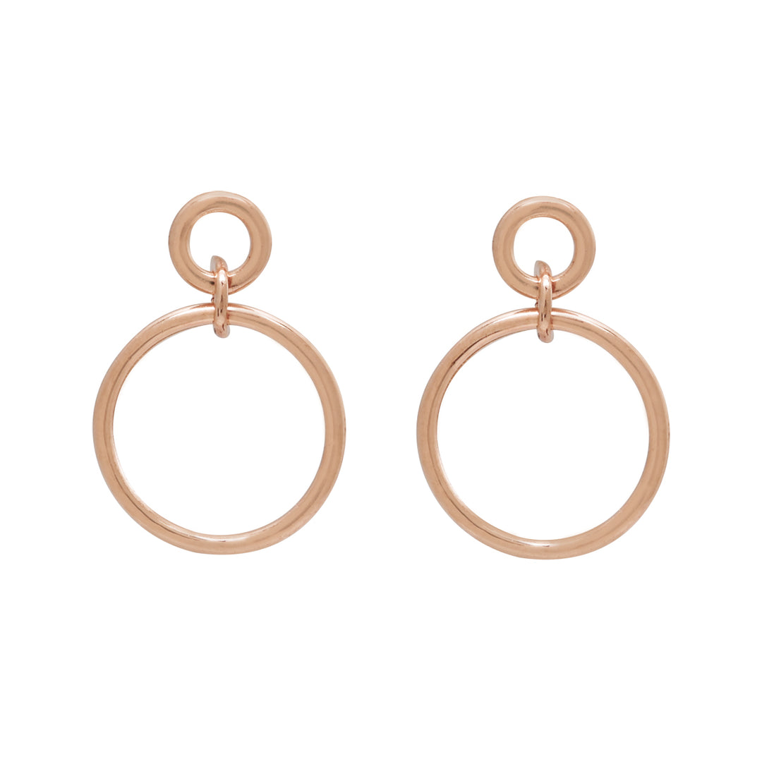 10k Solid Gold Interlocking Circles Studs - Earrings - - - Azil Boutique