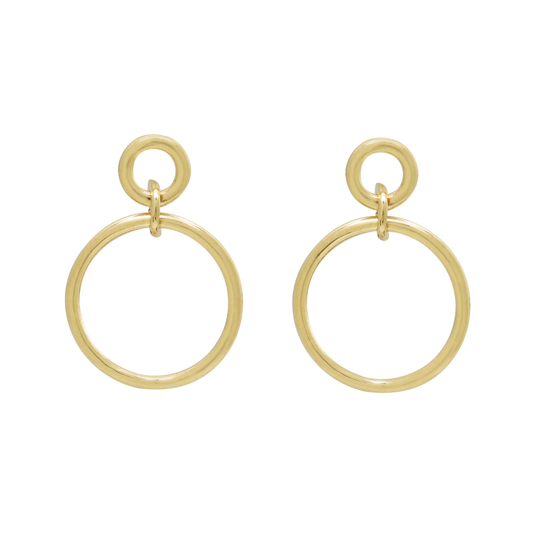 10k Solid Gold Interlocking Circles Studs - Earrings - Yellow Gold - Yellow Gold - Azil Boutique