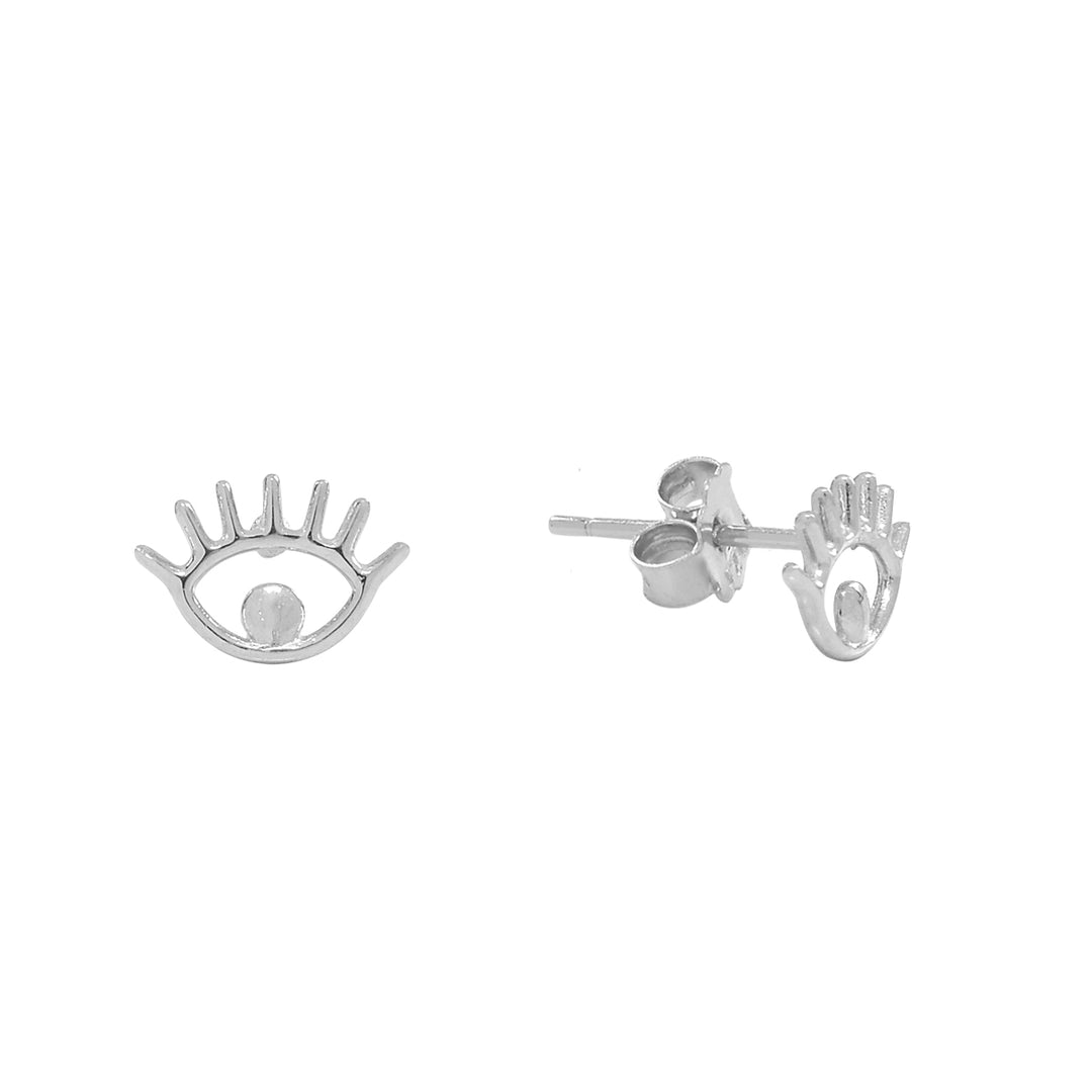 Eye Studs - Earrings - Silver - Silver - Azil Boutique