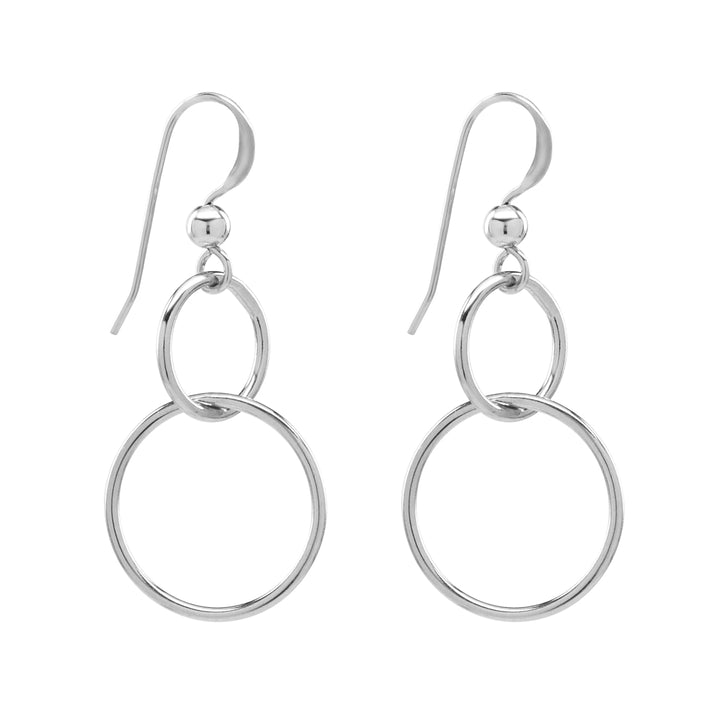 Duo Dangle Hoop - Earrings - Silver - Silver / Large - Azil Boutique