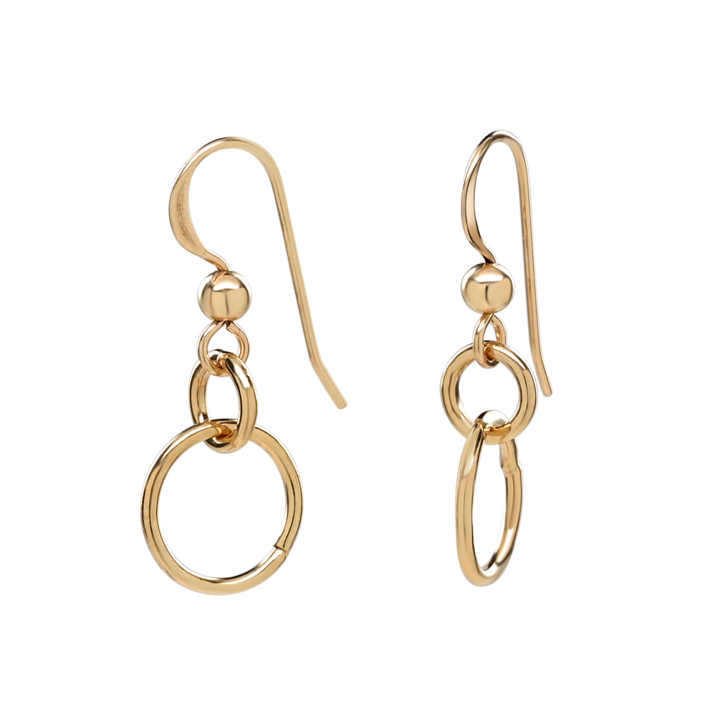 Duo Dangle Hoop - Earrings - Gold - Gold / Small - Azil Boutique