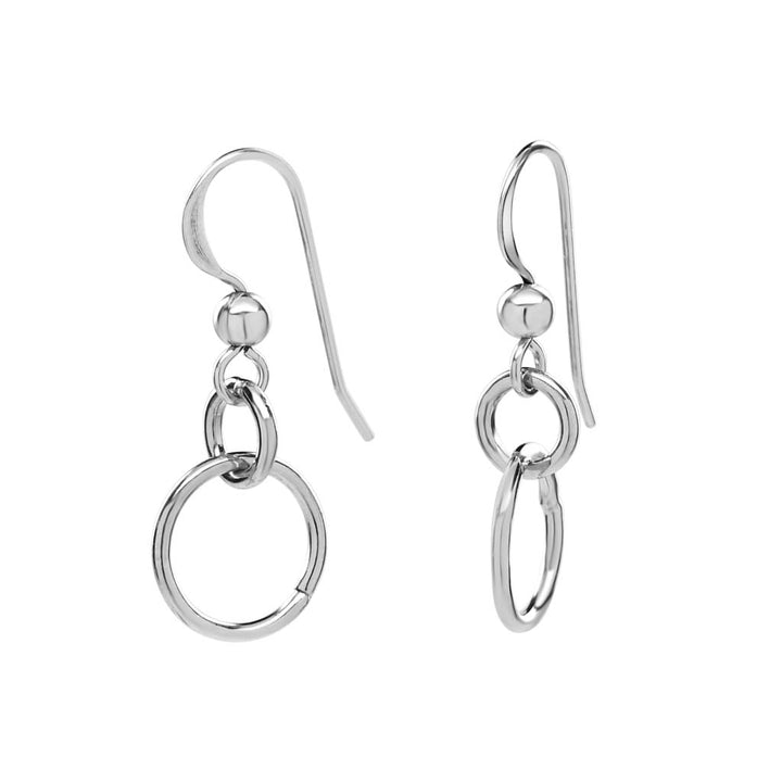 Duo Dangle Hoop - Earrings - Silver - Silver / Small - Azil Boutique