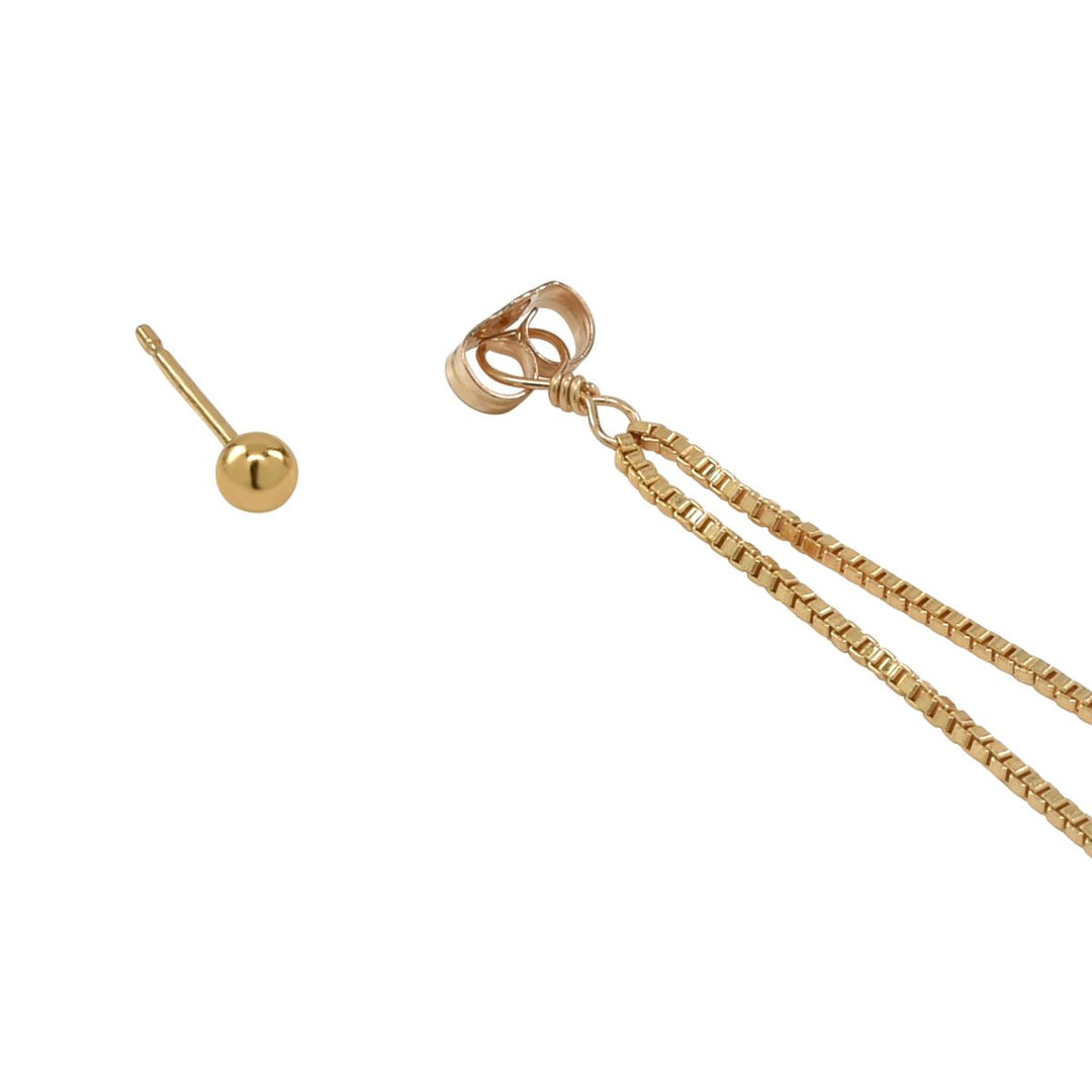 Rolo Chain Sphere Studs - Earrings -  -  - Azil Boutique
