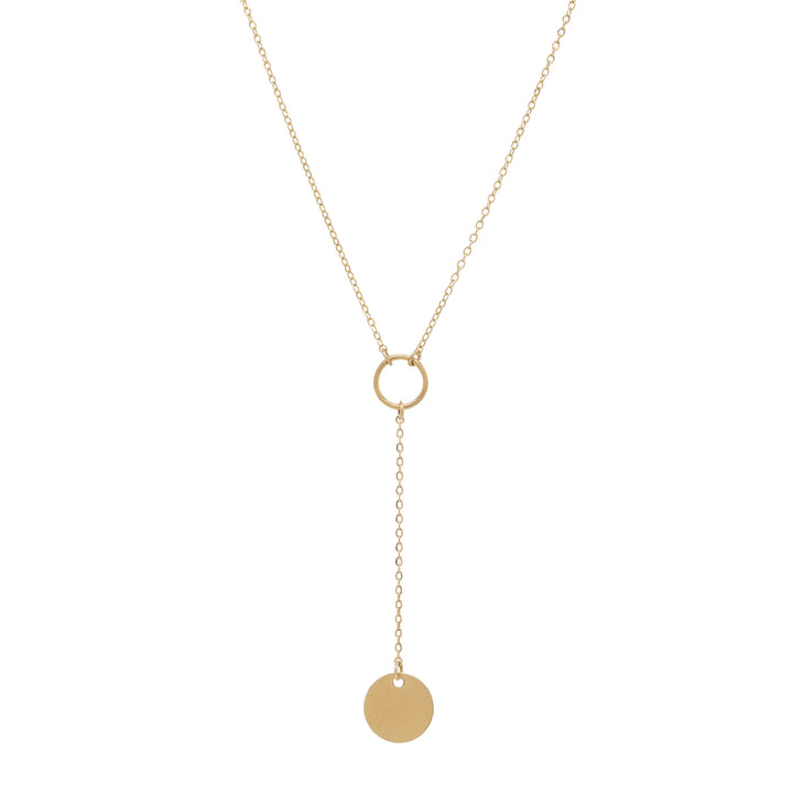 SALE - Y-Drop Disc Necklace - Necklaces - Short - Short / Gold - Azil Boutique