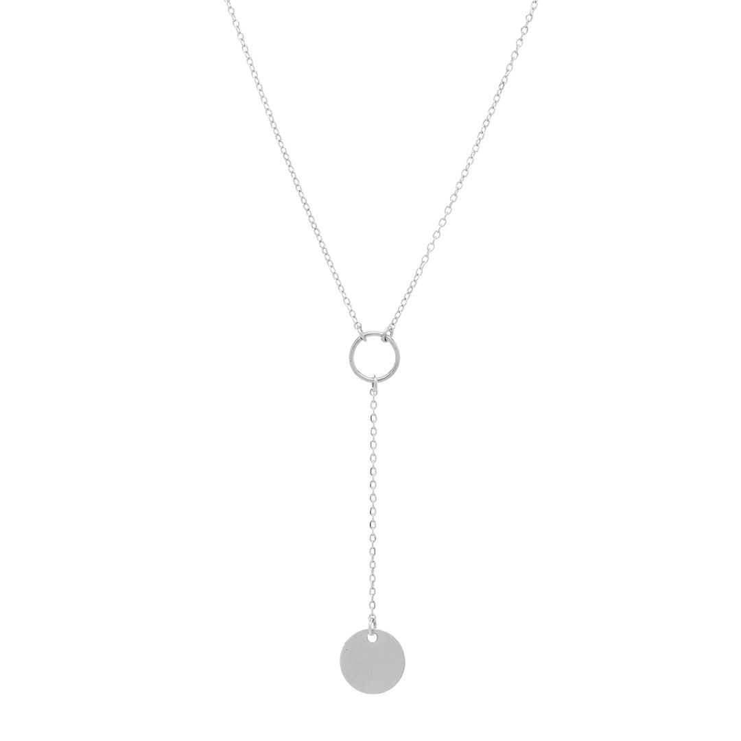 SALE - Y-Drop Disc Necklace - Necklaces - Short - Short / Silver - Azil Boutique