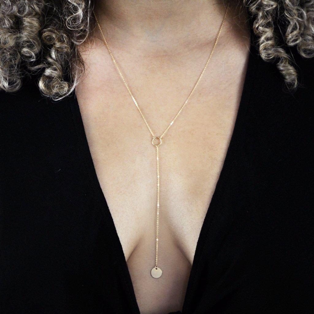 SALE - Y-Drop Disc Necklace - Necklaces -  -  - Azil Boutique