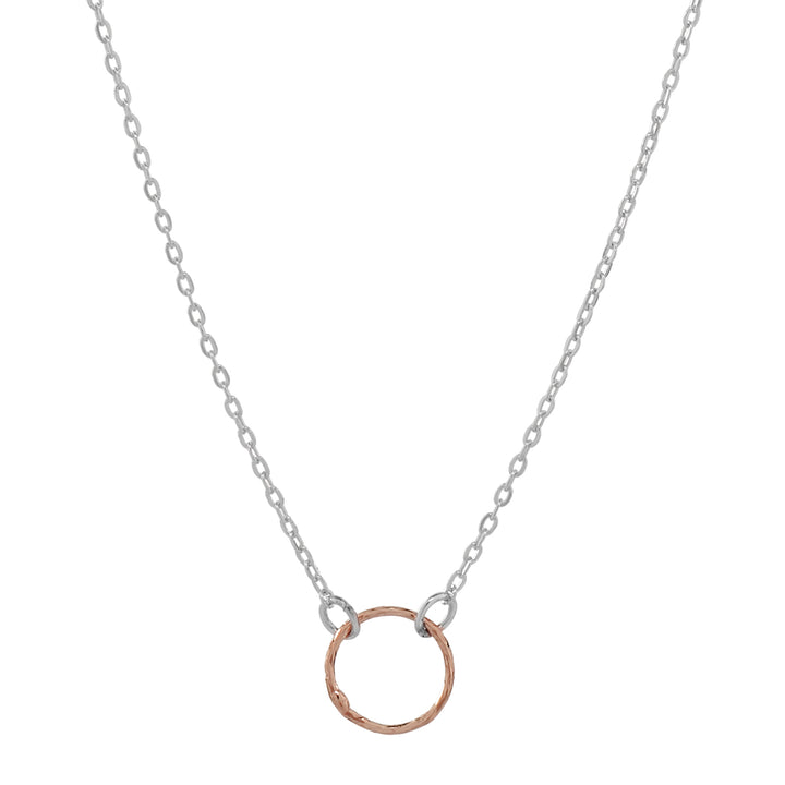SALE - 2-Tone Tiny Diamond Cut Circle Necklace - Necklaces - Choker - Choker / Rose Gold/Silver - Azil Boutique